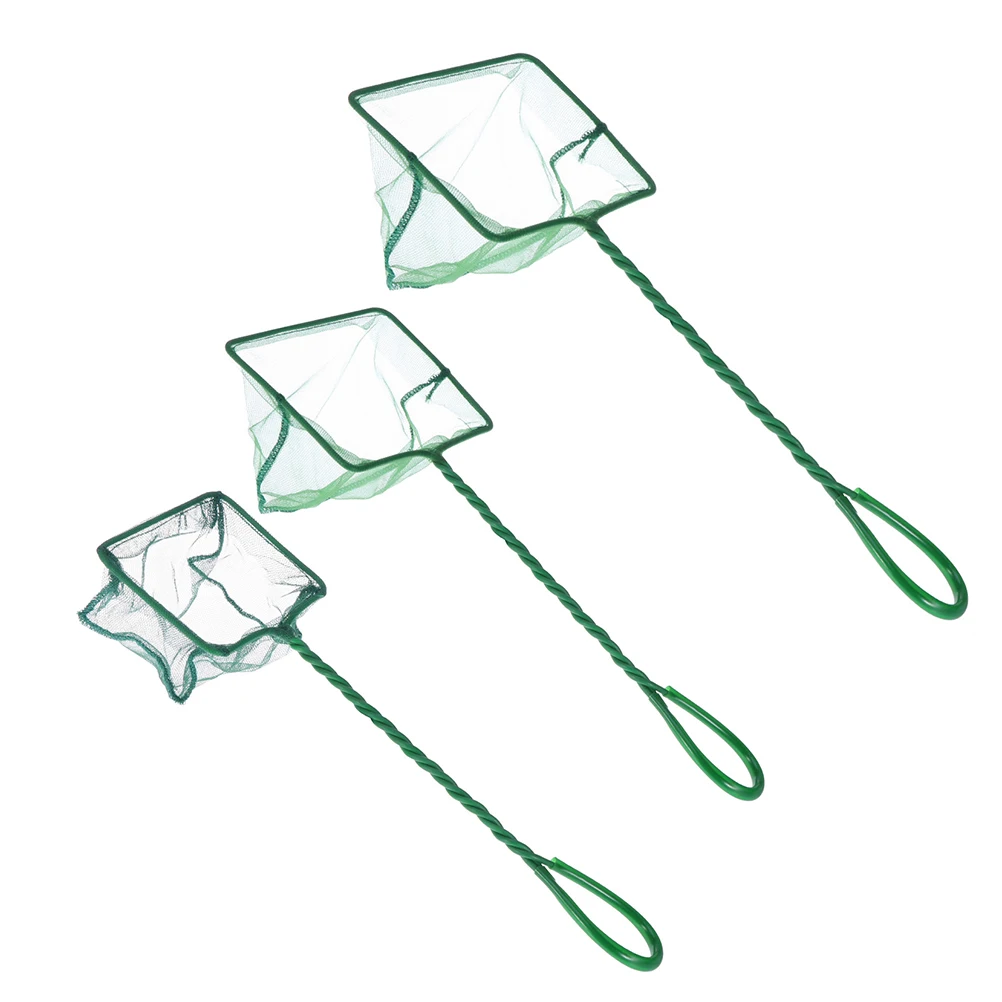 3 قطعة شبكات صيد نايلون شبكات شبكية ناعمة مقاومة للتمزق تتضمن 4 بوصة 5 بوصة 6 بوصة مقبض مضاد للانزلاق مثالي لحوض السمك #5