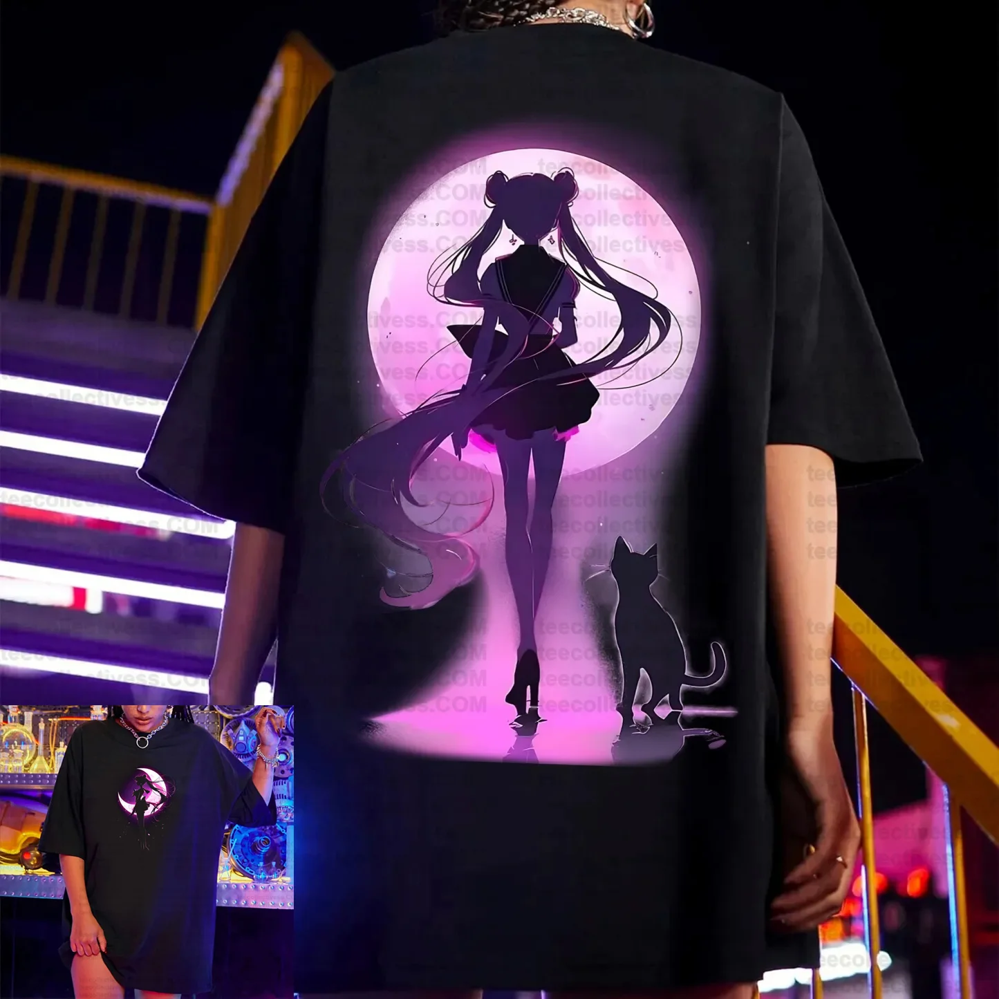 

Anime Sailor Moon Women's Harajuku Summer T-shirt 2026 New Oversized Retro Streetwear Casual Loose Men Short Sleeve Unisex Tops