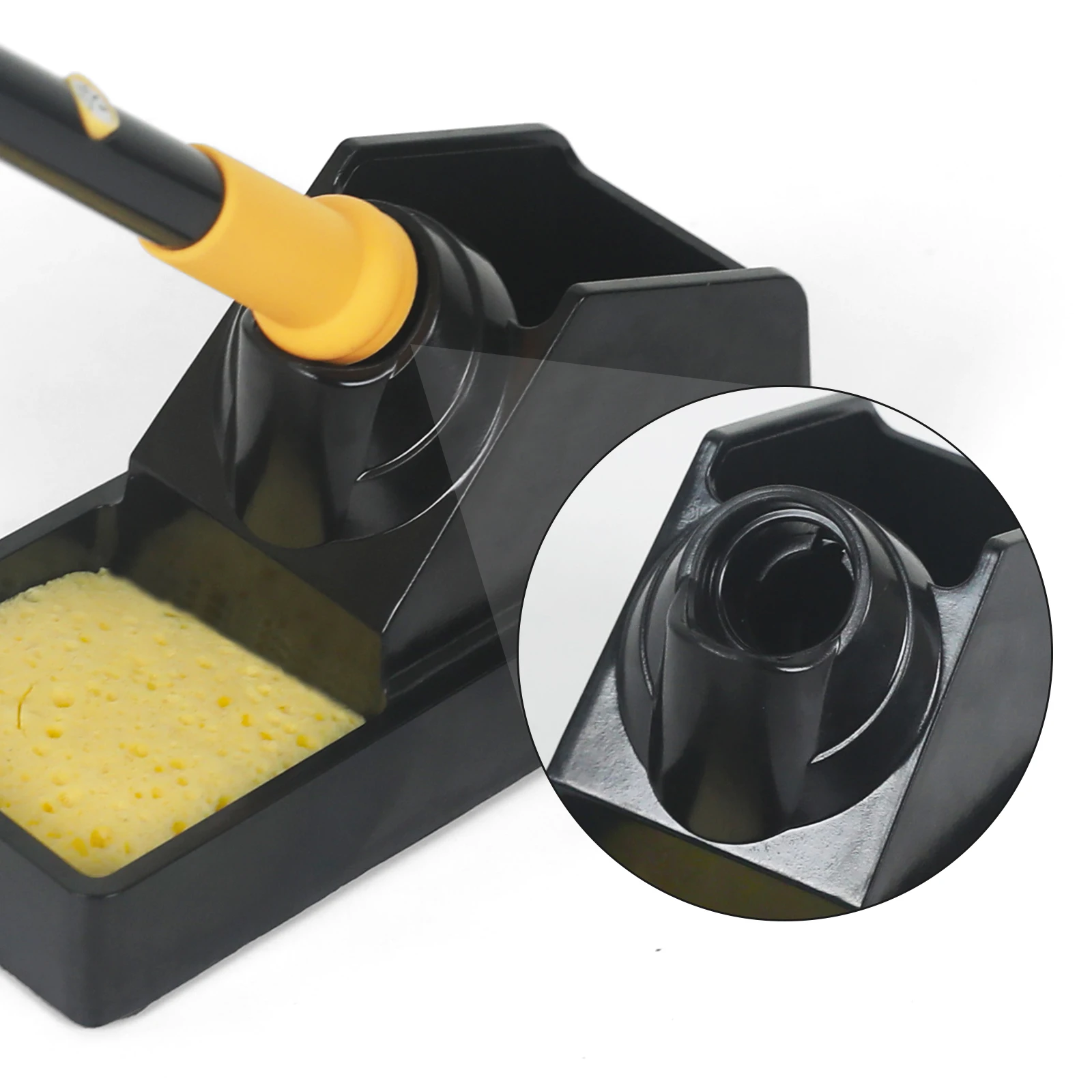 NEWACALOX Soldering Iron Holder Stainless Steels Place Stand Sponge Cleaner Soldering Station Handle Holder Welding Tools