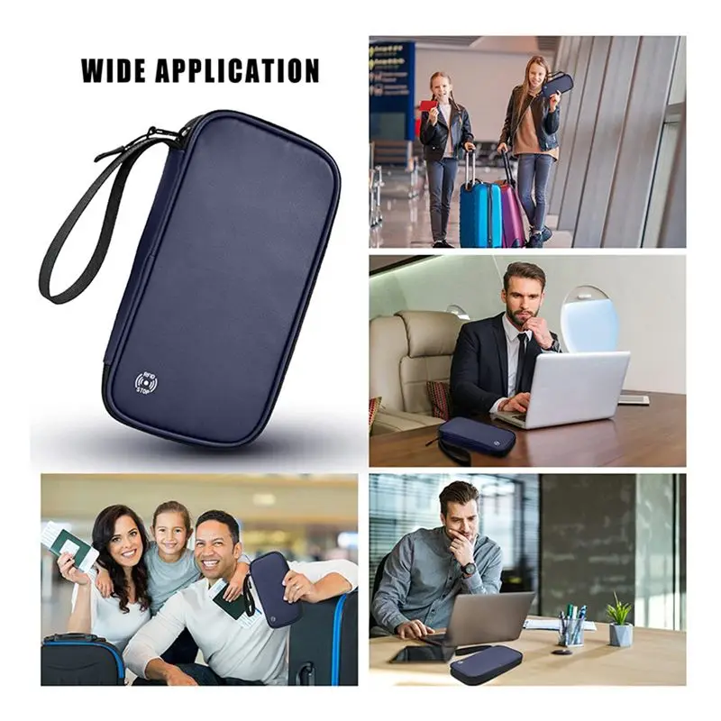 ABRT-Travel Wallet For Family Passport Holder Waterproof Document Case Organizer Travel Parts Cover Document Bag Blue