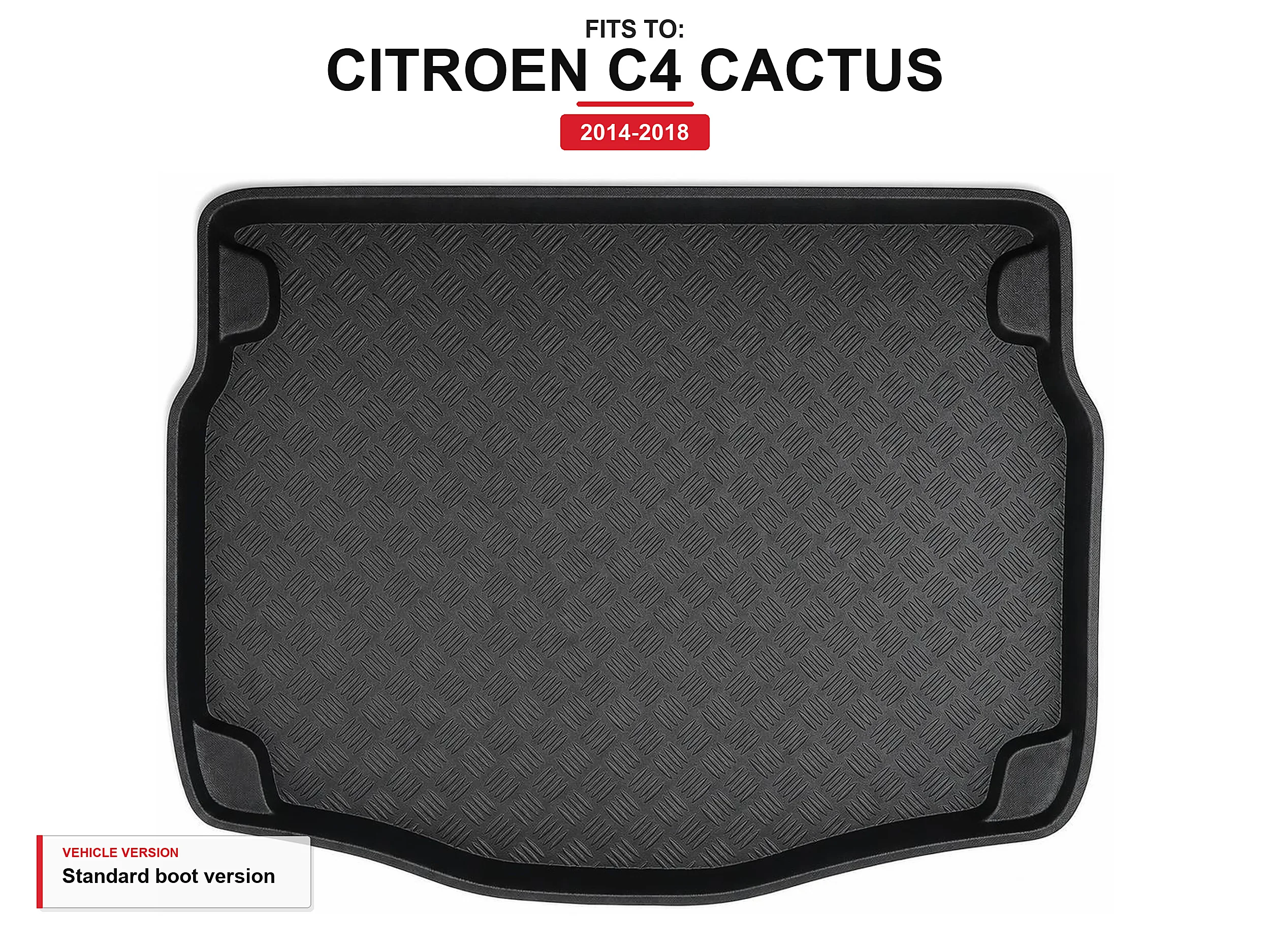 Kofferbakmat met rand voor: Citroen C4 Cactus 2014-2018