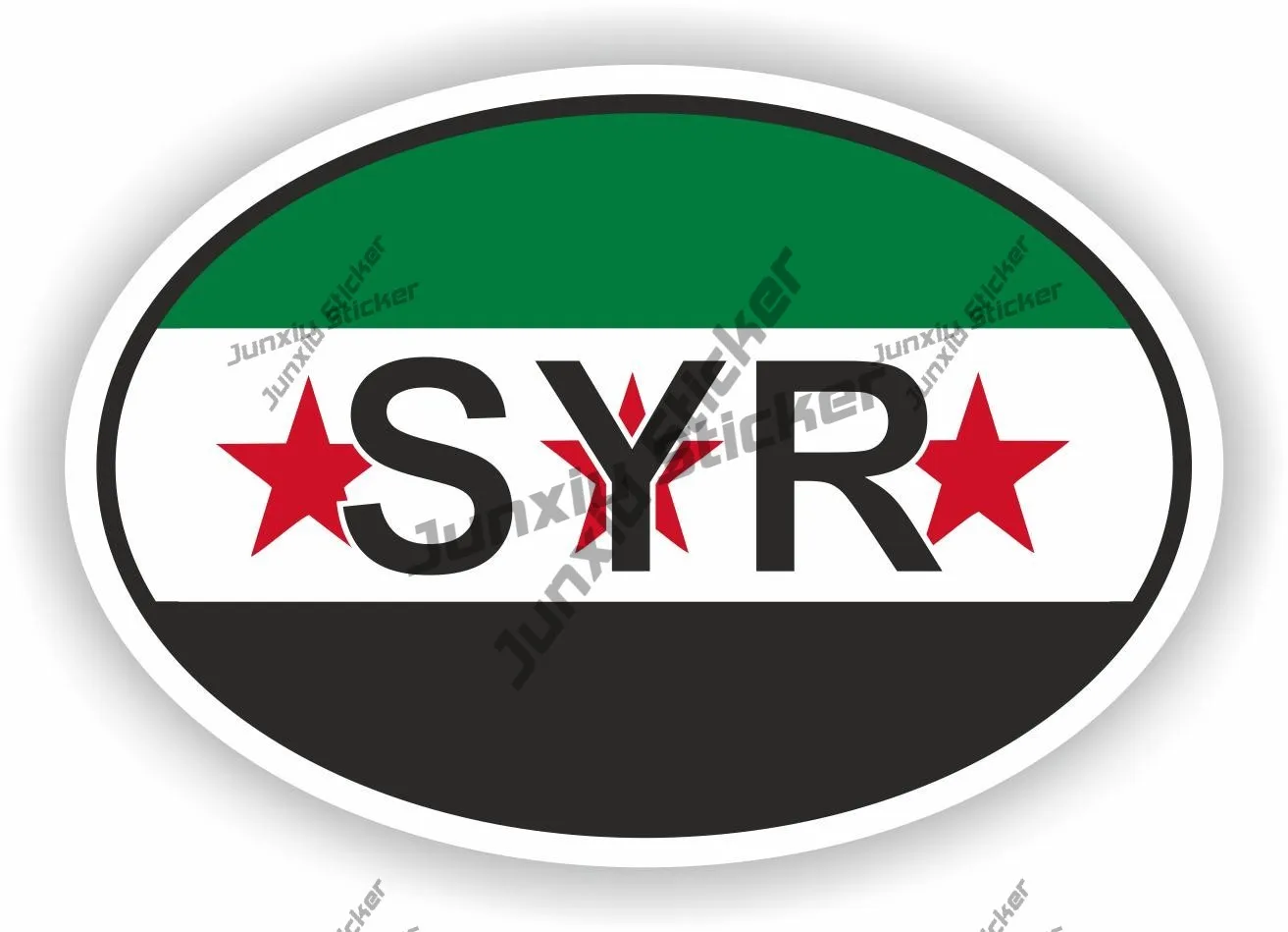 

Syria Syr Country Code Oval Flag Sticker Occlusion Scratch Exterior Decor Graphic Beauty Pickup Camper Laptop Sticker Decal Acce