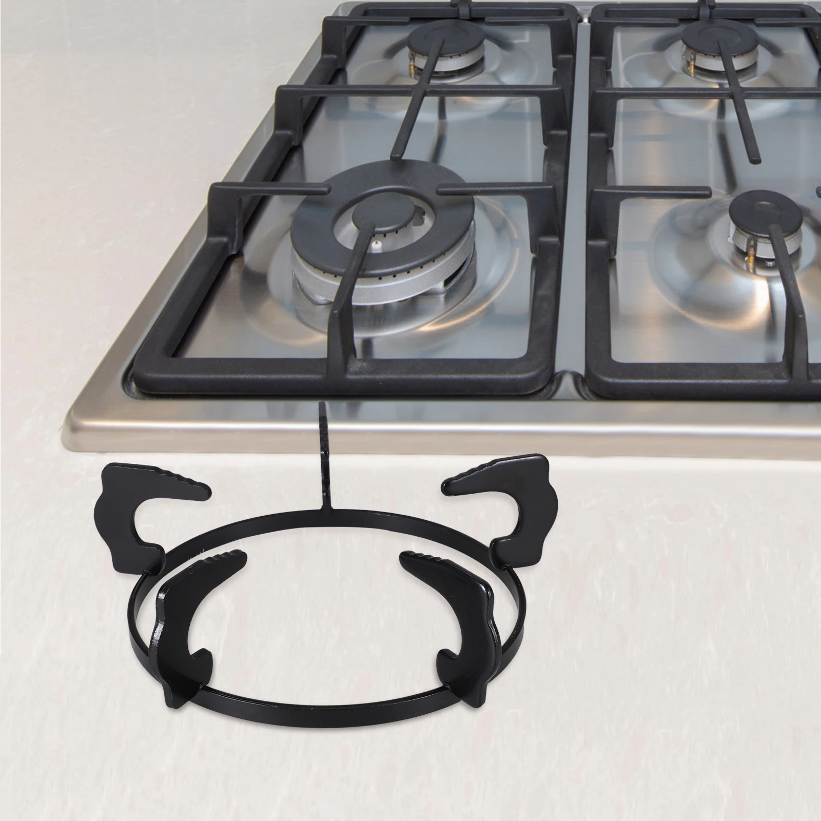 

Gas Stove Rack Cast Iron Universal Non-Slip Wok Support Holder Rectangular Metal Heating Stand For Kitchen Cooktop Stove