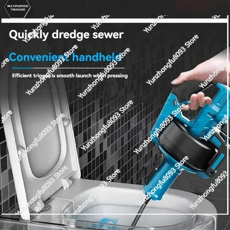 

Автоматическая машина для прочистки труб, устройство для устранения засоров в канализации, портативная машина для очистки стоков с литиевым аккумулятором