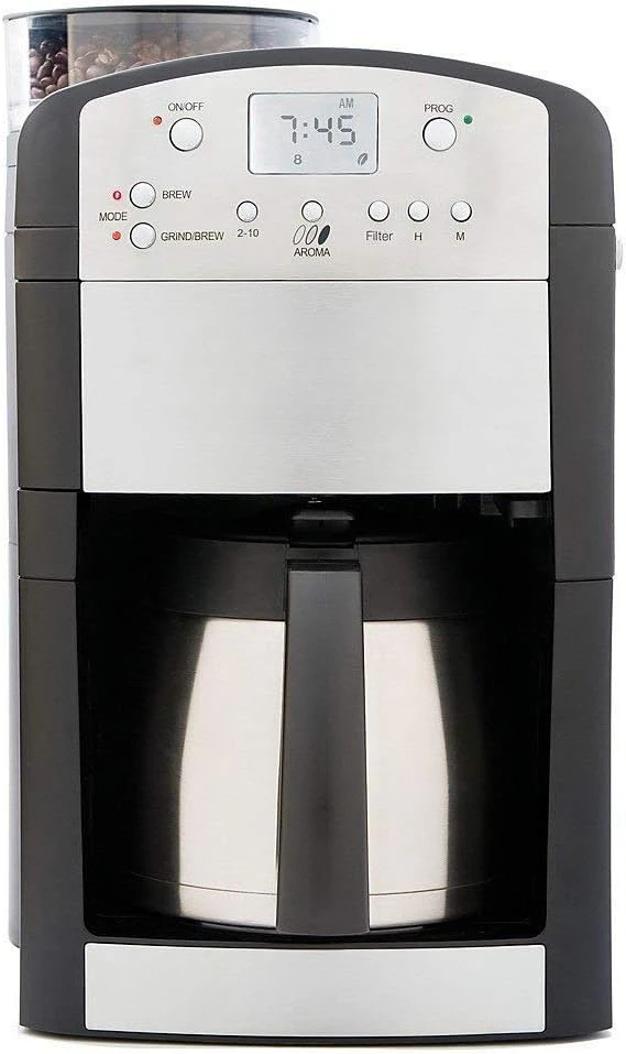 465 CoffeeTeam TS 10-Cup Digital Coffeemaker with Conical Burr Grinder and Thermal Carafe