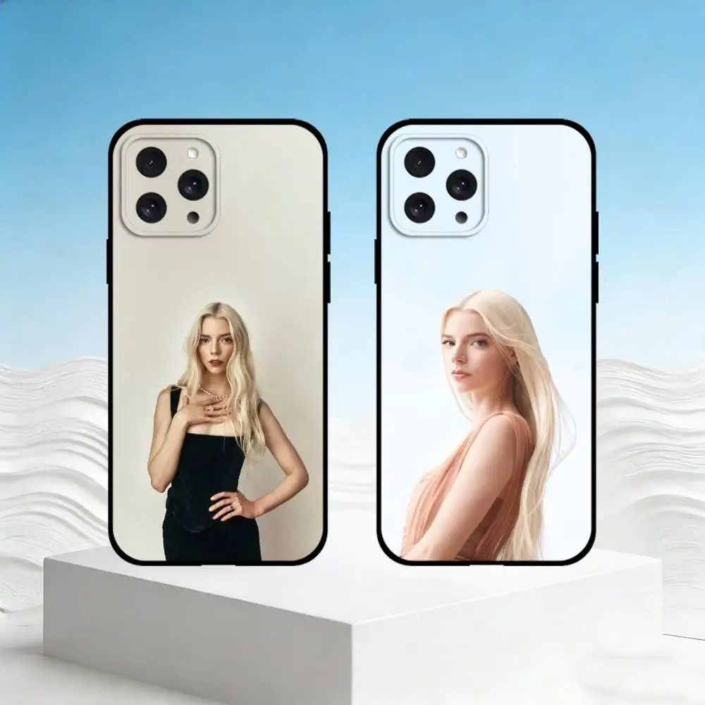 

A-Anya Taylor-Joy Phone Case For iPhone 17,16,15,14,13,12,11 Plus,Pro Max,SE4Soft Silicone Black Cover
