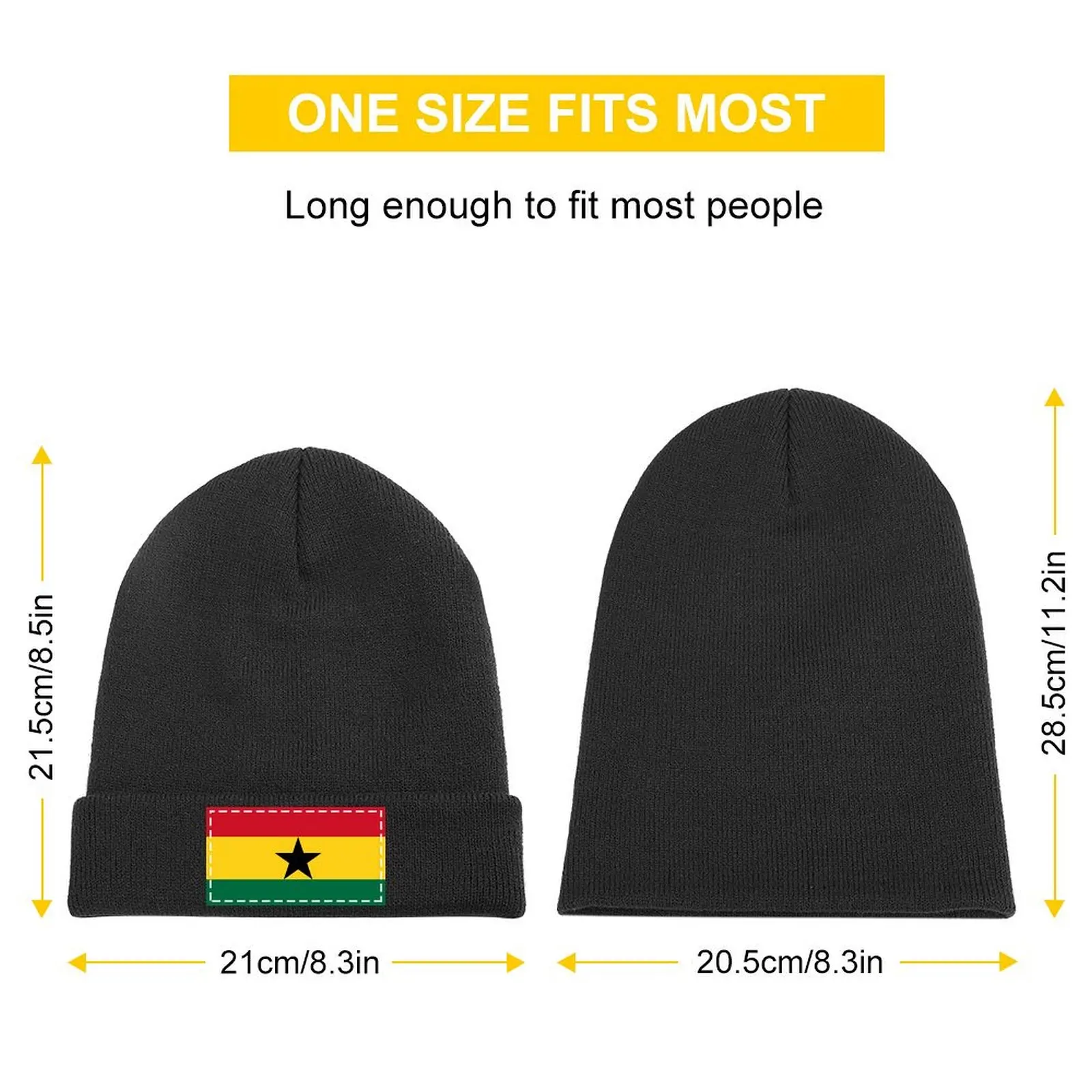 Flag of Ghana Knitted Cap Uv Protection Solar Hat Hat Baseball Cap Rugby Mens Women's