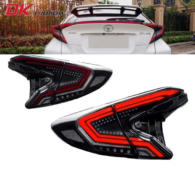 

DK Motion LED Trunk Tail Lamp Used Car Spoiler Light For Toyota CHR 2018 2019 2020 Rear Taillights For Crown Model