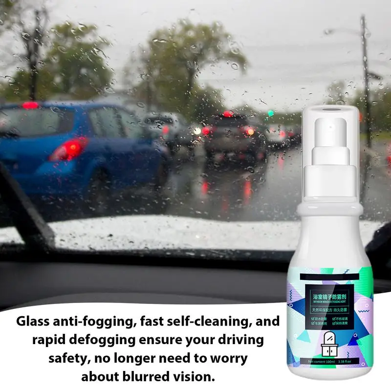 Spray antivaho para coche, limpiador antivaho de vidrio, agente de recubrimiento antivaho a prueba de lluvia, limpiador de
