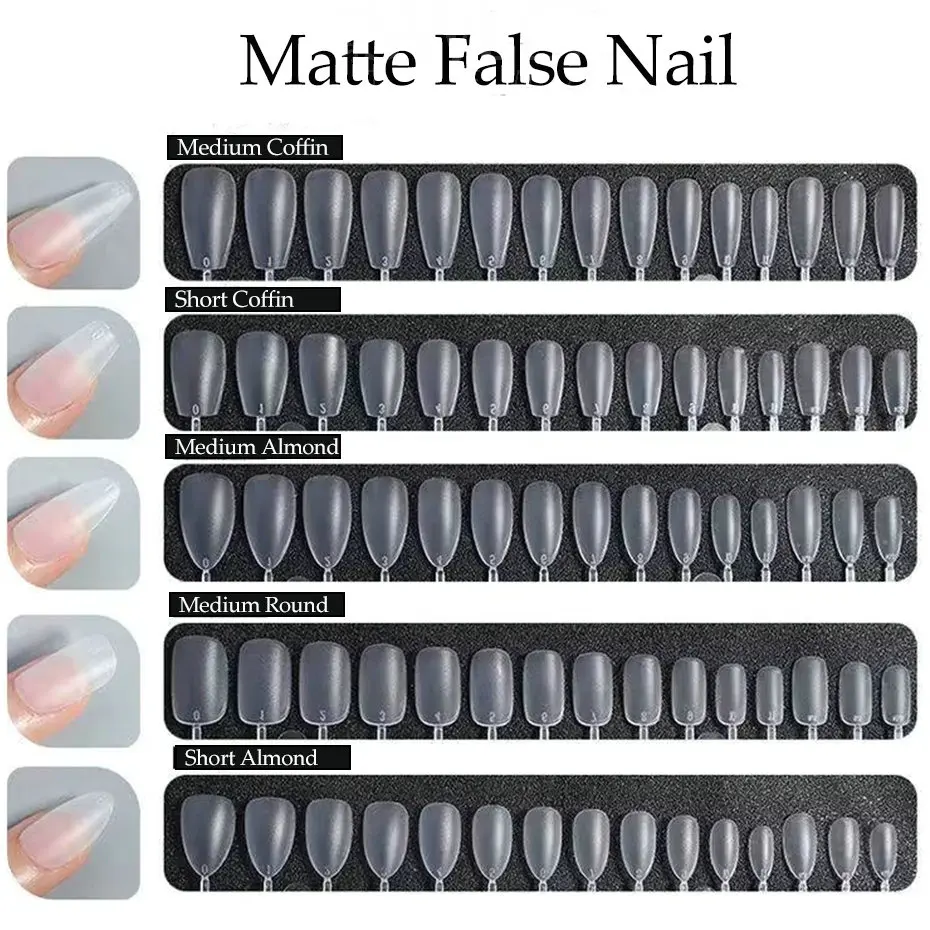 Faux-Ongles à Pression, Couverture Complète, Cercueil, Carré, Amande, Court, Gel, Conseils de Manucure, Outil d'Extension, 300 Pièces, 256