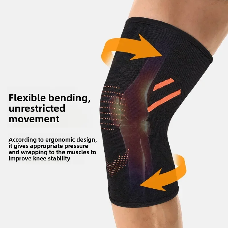 Sports Knee Pads Silicone Anti Slip Shock Absorbing Meniscus Support Mountaineering Running Outdoor Protectors