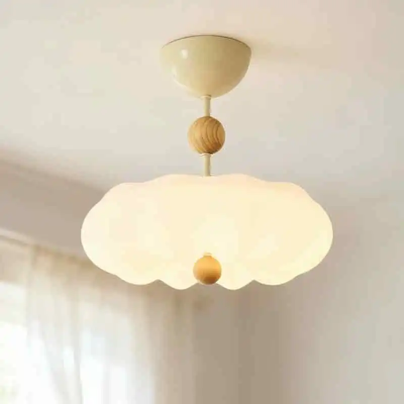 French Cream Style Bedroom Ceiling Lights Log Style Bubble Cloud Light LED Warm Baby Room Boy Girl Bedroom Ceiling Lamps