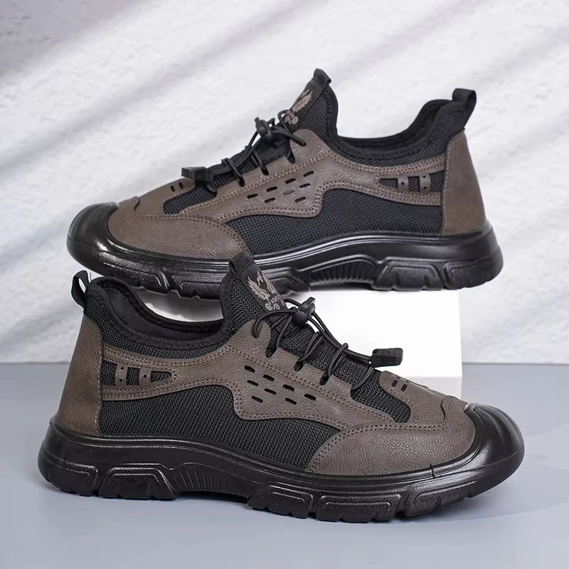 

Летняя мужская повседневная обувь с дышащей сеткой, модные походные сандалии, удобная нескользящая пляжная обувь ﻿