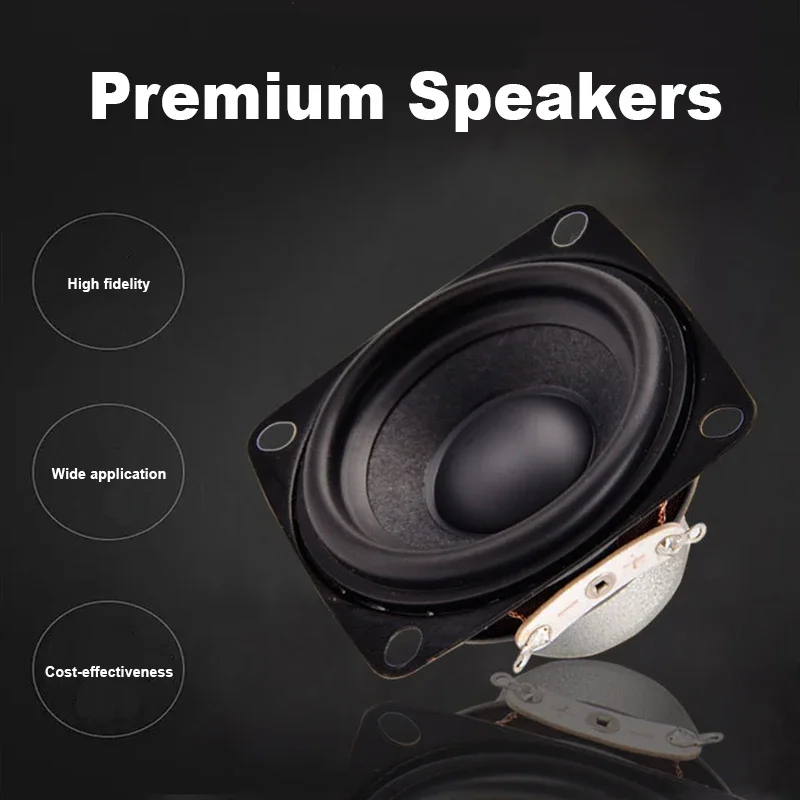 2Pcs 10W 4ohm 2Inch Full Range Speaker Double Strong NdFeB Magnetic Speaker 52MM Woofer for Home Threater Hifi Bluetooth Audio