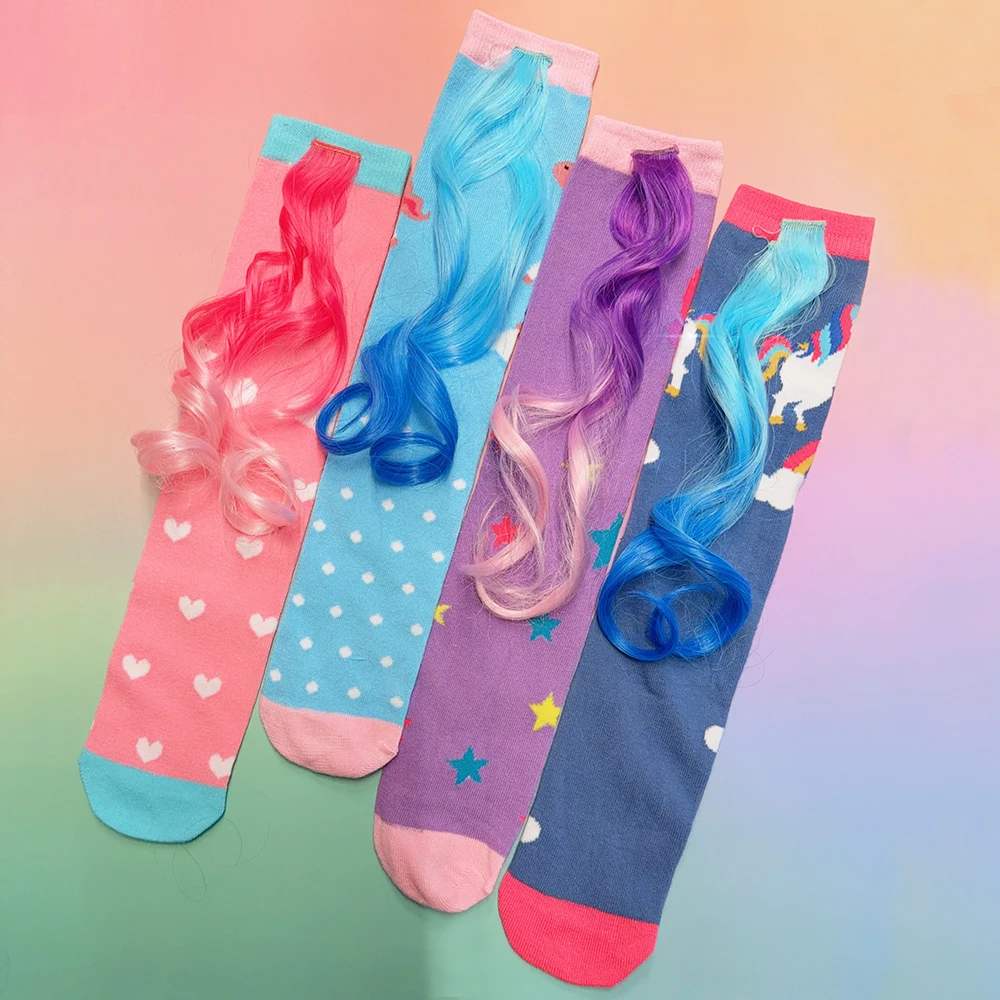 Jedna para dla kobiet Dziewczyna Szalone skarpetki Jednorożec Skarpetki Śliczne zwierzę Szalone Nowość Jednorożec Skarpetki Wysokie Jednorożec Skarpetki Długie Skarpetki dla dziewczynek