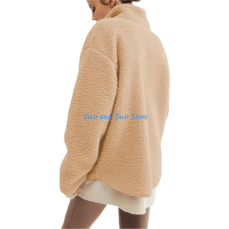 

HX6F Women's Fleece Zip Up 2 in 1 Baby Wearing Winter Coat Thiken Warm Outerwear with Baby Pocket