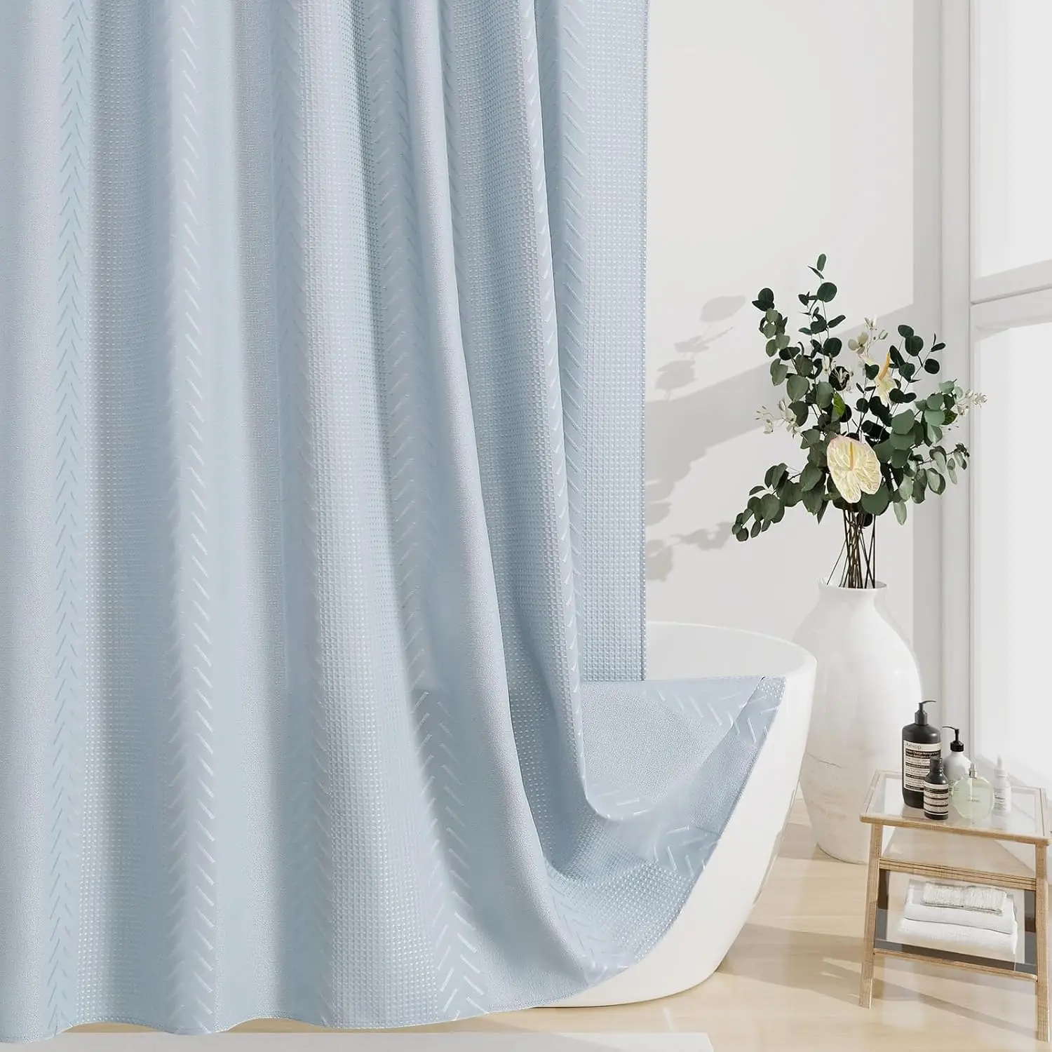 

Занавеска для душа с 3D тиснением, винтажная занавеска с простым и шикарным узором для ванной комнаты, водонепроницаемая тканевая занавеска для душа