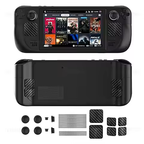 For Steam Deck Host Protective Kit Trackpad Button Sticker Dustproof Dust Plug Rocker Silicone Caps for Steam Deck Accessories