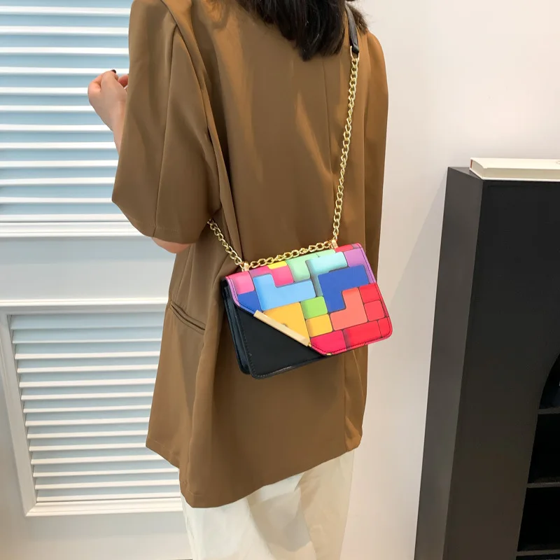 Mini bolso cruzado con cadena de lujo para mujer, bolso de hombro pintado de PU, monedero de Color sólido, bolso de mensajero de diseño de lujo,