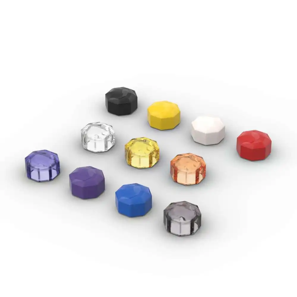 MOC 10 pièces 65092 Rock 1x1 bijou blocs de construction octogonaux Kit coffre au trésor diamant Compatible particules idée jouets enfants cadeaux