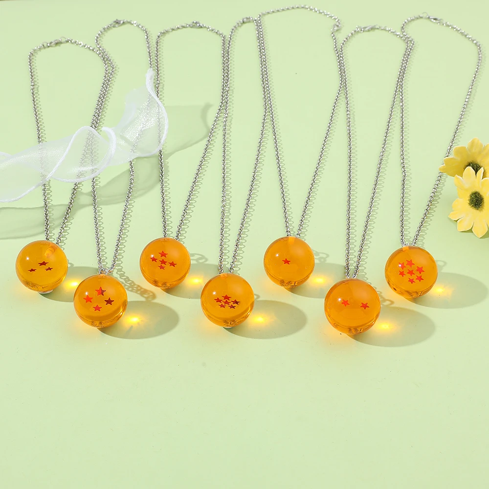Dragon Ball Series 1-7 Planet Necklace, Goku Ball Pendant Metal Necklace for Men and Women Cosplay Accessories view 2