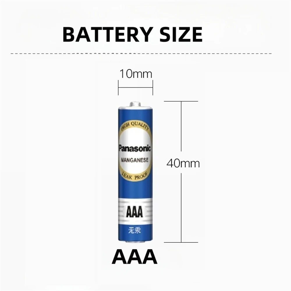 Baterie węglowe Panasonic 1.5V AAA AA o wysokiej pojemności, jednorazowe, odpowiednie do zabawek, pilotów, myszek bezprzewodowych, itp. — zdjęcie produktu 6