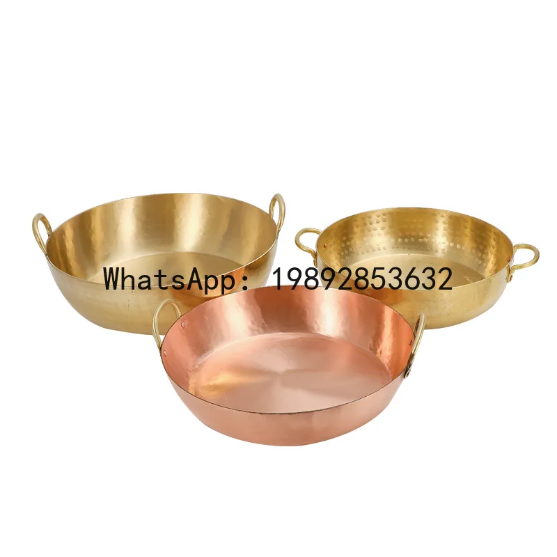 

PYJ Fried Brass Wok Japanese and Korean Copper Soup Pot Basin Copper Pot
