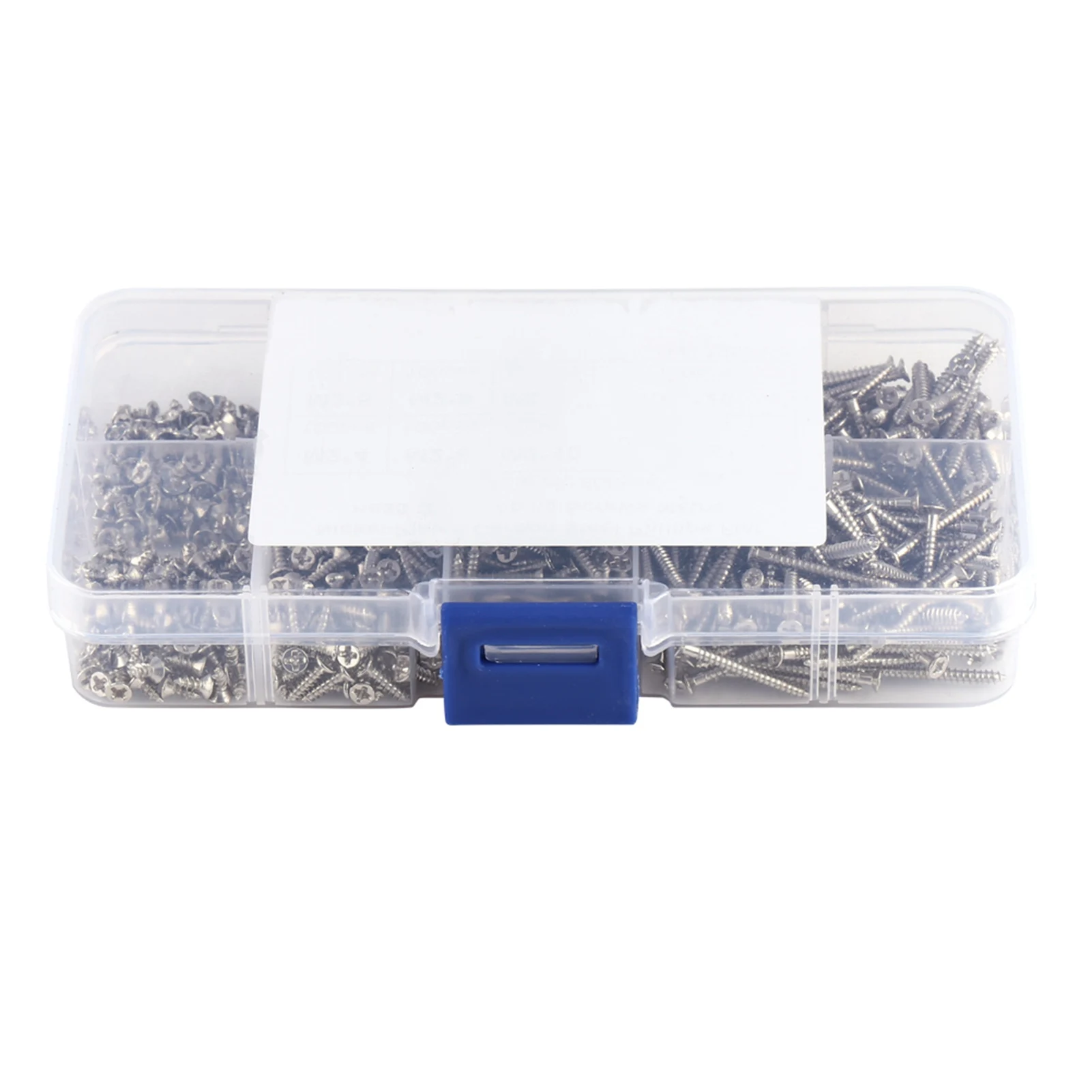 800pcs M2 Cross Drive Flat Head Screw Self-Tapping Screws Woodworking Fastener with Box Woodworking Accessory
