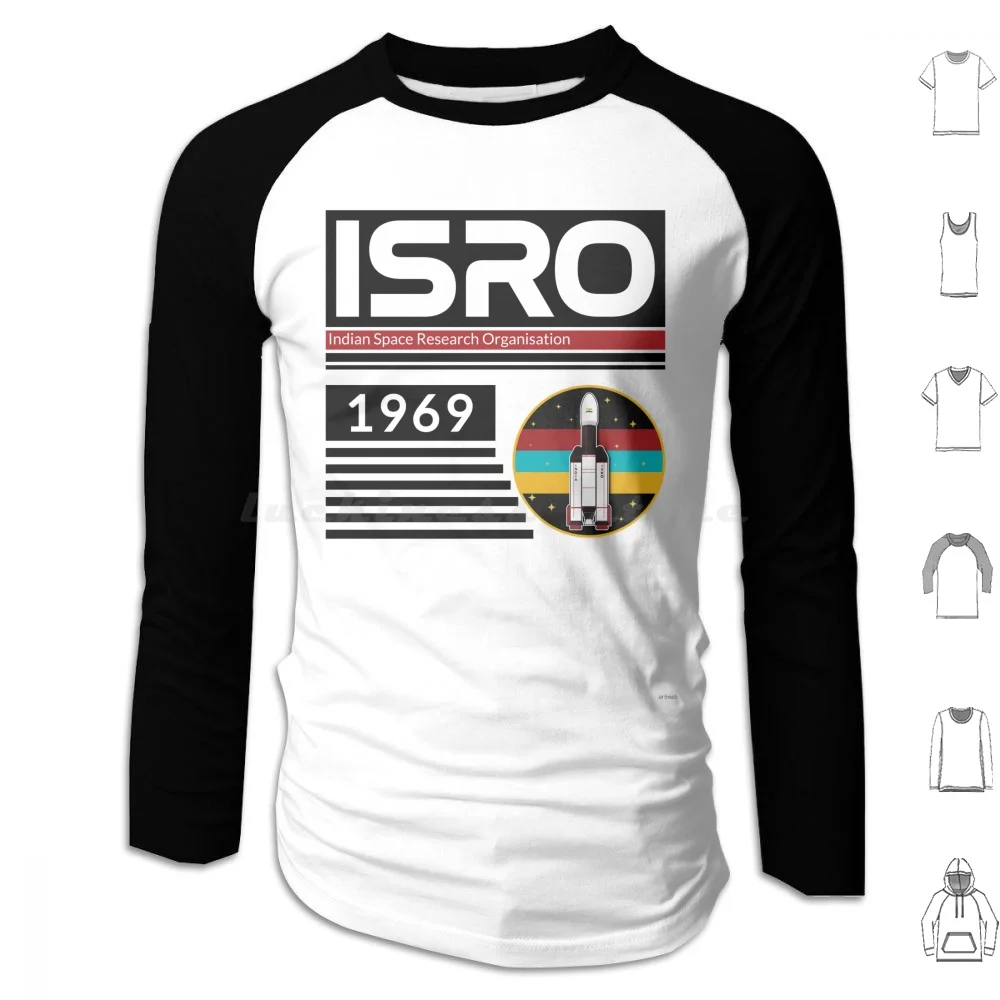 Isro-Vintage Colors Hoodies Long Sleeve Chandrayaan 2 India Isro Indian Space Research Organisation Indian Hindu