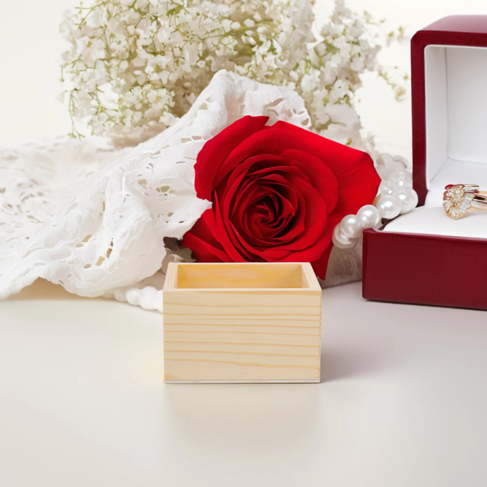 2 قطعة صندوق خشبي بدون غطاء حامل حلوى الزفاف منظم مكتب صغير مجوهرات حقيبة للتخزين حاوية عملة خشب متين