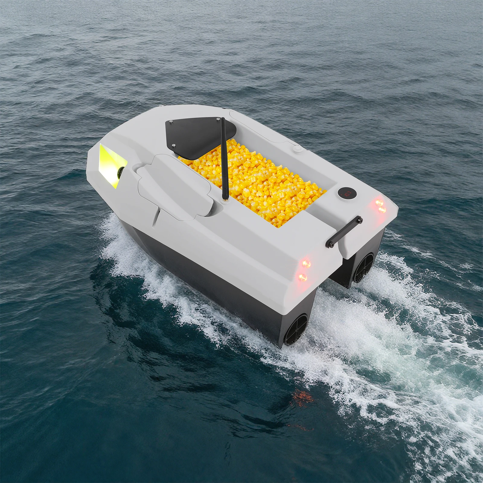 LED-Rc-Köder-Fischerboot mit GPS – 4 Stunden Akkulaufzeit, 21,5 x 13,8 x 9,3 cm Köderfach, 590-Bürstenmotor (US-Stecker)