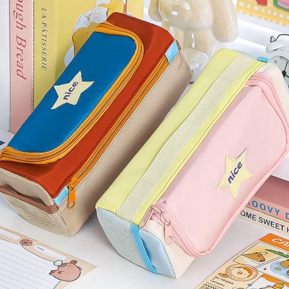 

Square Korean Star Pencil Bag Desktop Storage Candy Color Large Capacity Pencil Bag Zipper Korean Ins Style