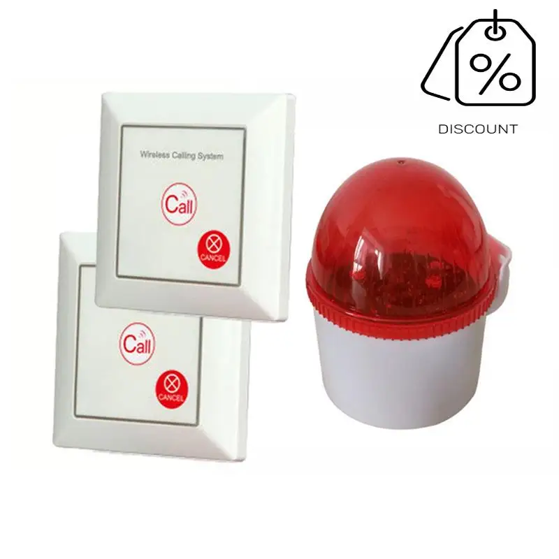 ABMF-Caregiver النداء إنذار SOS زر إنذار الصوت والضوء اللاسلكي لكبار السن المعاقين كبار السن حمام طلعت