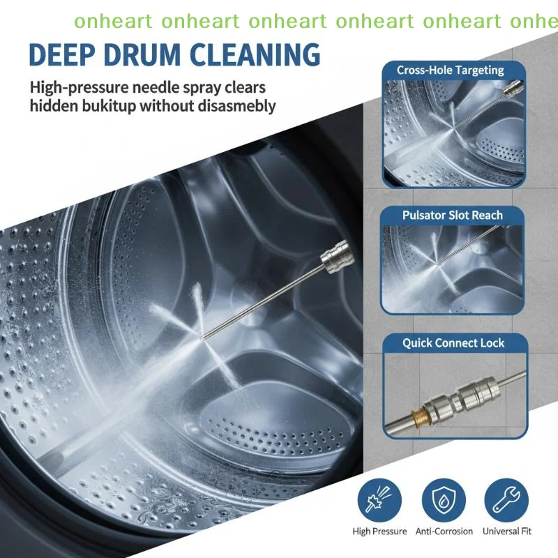 [C]Stainless Steel High Pressure Cleaning Needle Cross Hole 1/4 Quick Connector for Roof Gutter Moss Debris Clearing