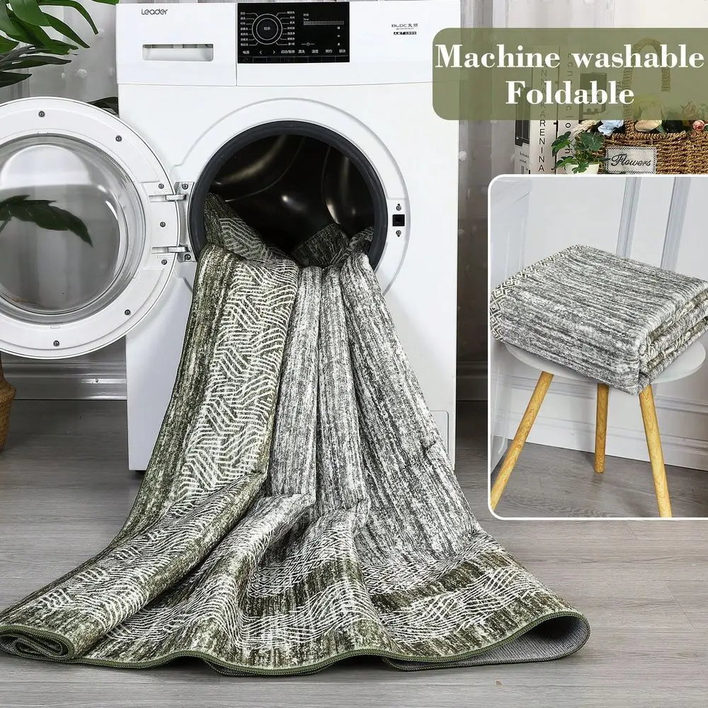 

Border Carpet Geometric Solid Color Carpet Low Pile Soft Carpet AntiShedding Corridor Rug Foldable Carpet Suitable For Bedroom