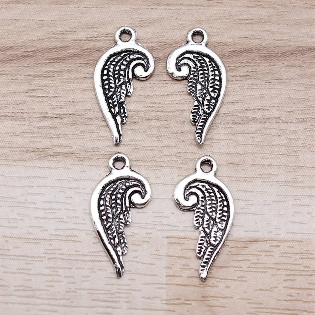 IFOCUS 20pcs/Lot Angel Wings Charms For DIY Jewelry Making Zinc Alloy 19x10mm/0.75x0.39inch