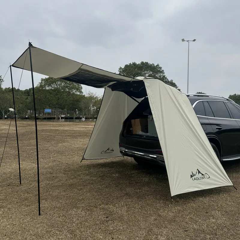 Portable SUV Rear Boot Extension Tent Outdoor Camping Sunshade Rainproof Car Tail Awning Connect Tent for Vehicle Tailgate