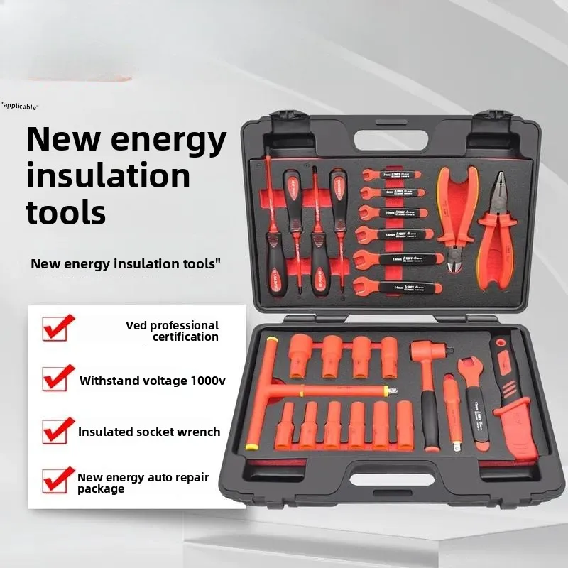 For 1000V VDE Insulated Electric Vehicle Repair Tool Set for Auto and Machine Maintenance New Energy Power Tools Kit