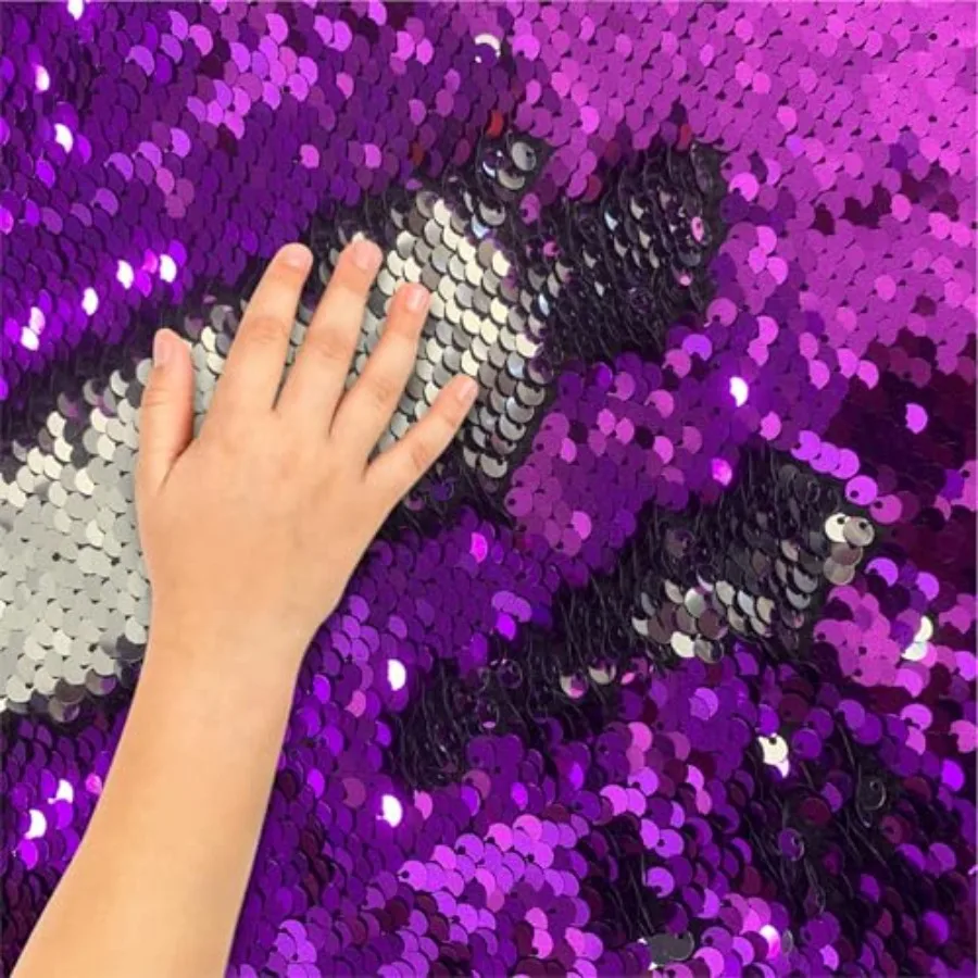 Sensory Sequin Reversible Sequins Wall Fabric with 0.2 Large Glitter Sequins for Room Decor in Family Spaces Toddler Rooms Clas