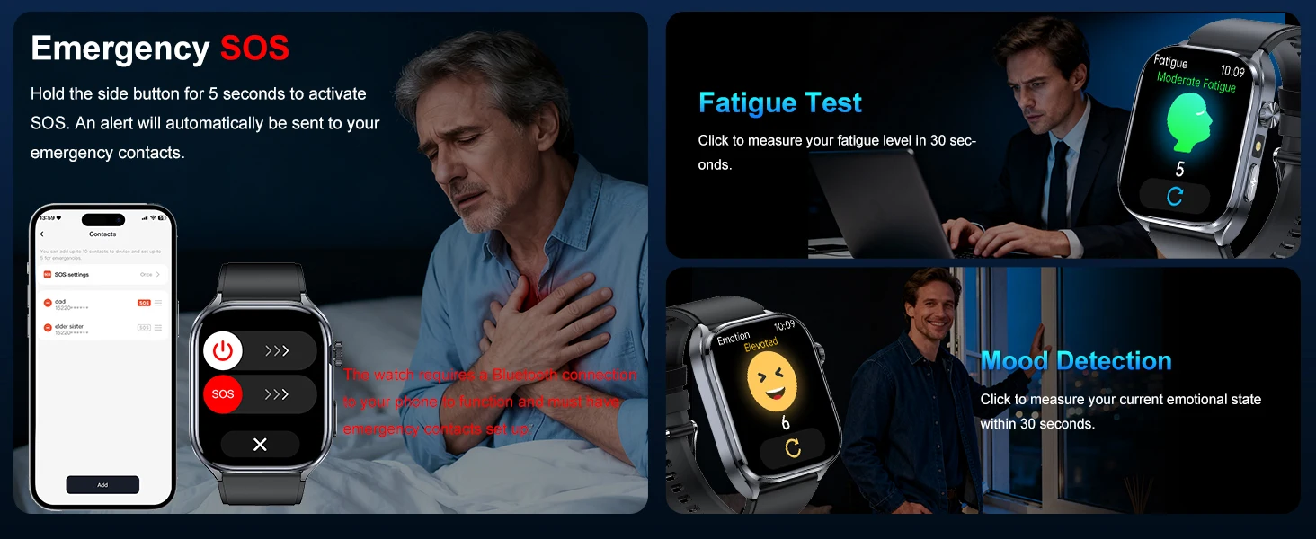 Marsyu AI Smartwatch EKG+HRV Sauerstoff Blutfette Harnsäure Mikro-Untersuchung Taschenlampe 2.5D UI Sprachanruf Smartwatch für Männer und Frauen – Detail 8