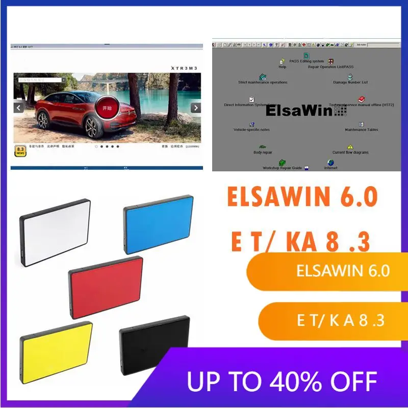 Software de Reparación Automotriz ELSAWIN 6.0 E T/K a8.3, el Más Reciente para A-udi y V-W, Catálogo de Piezas Electrónicas para Vehículos en Disco Duro de 250 GB, Gran Venta 2026