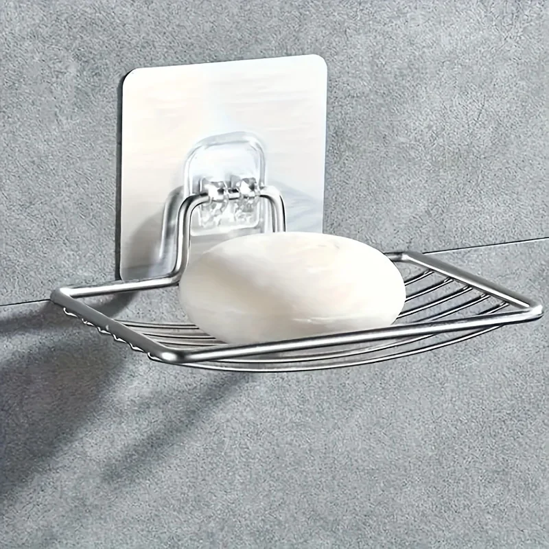 1 Stück Seifenhalter aus nicht perforiertem Edelstahl, Seifenkiste, an der Wand montierter Saugnapf für Toilettenspüle, Aufbewahrungsregal für den Abfluss im Badezimmer