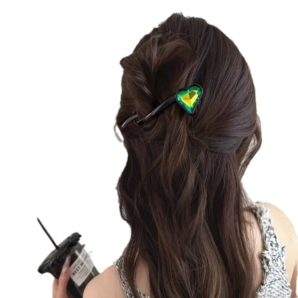 Fashion Hairpin Heart Twisted Clip Colorful Hair Styling Tool Line Grab Clip Korean Style Frog Buckle Ponytail Clip Party