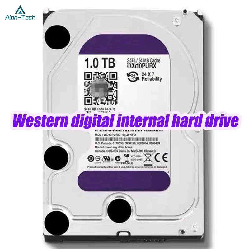 W-D Purple Disco Rígido Interno para CCTV, Novo, 4TB, 3,5 ", 64 MB de Cache, SATA III, 6GB, S, 1TB, 2TB, 3TB, HD, NVR, 4TB, HDD