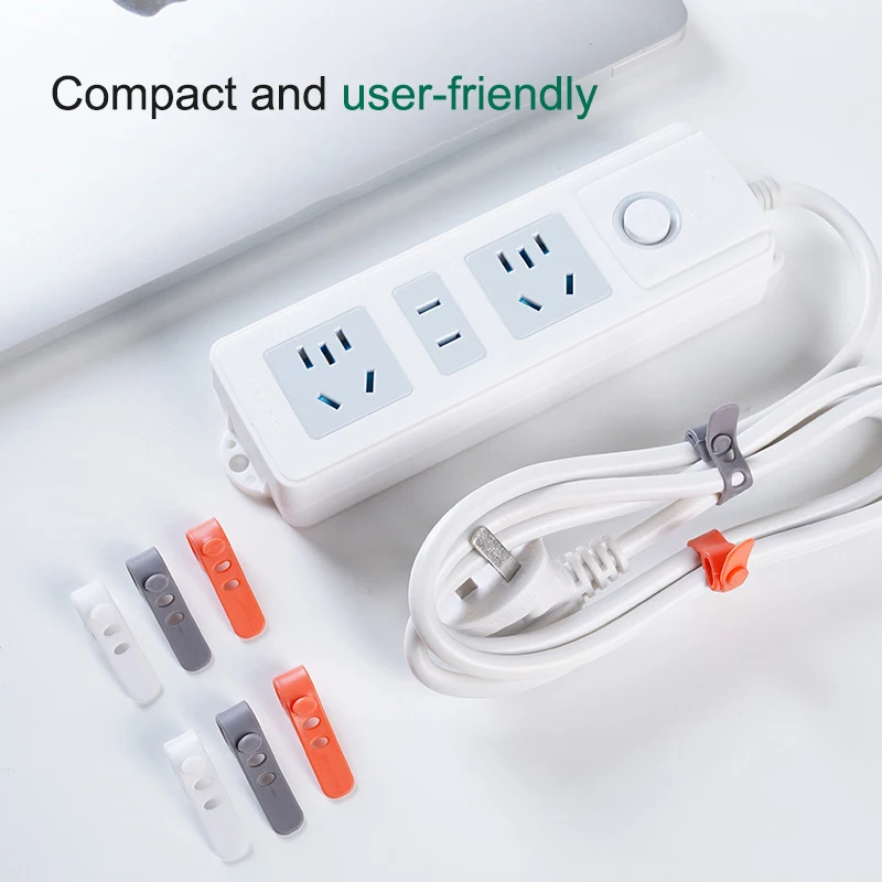 10pcs Cable Organizer Silica Data Line Cable Straps Electrical Wires Fixed Cable Organizer Earphone Cable 3 Holes Cord Winder
