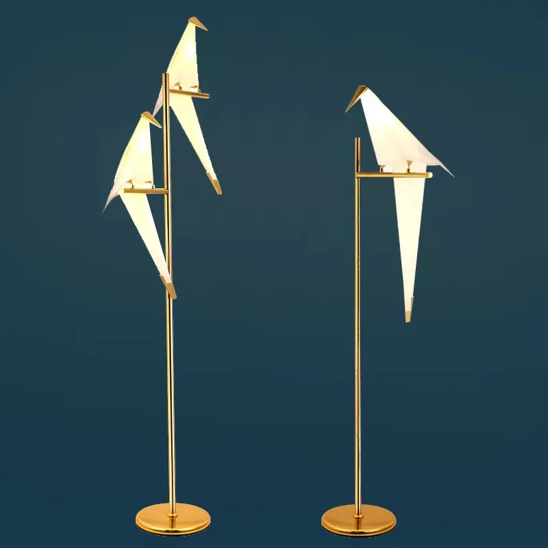 Imagem -02 - Modern Creative Personality Paper Bird Branch Decoração para Casa Origami Perch Lamp Designer Pendurado Lâmpada de Parede Led Floor Novo 2024