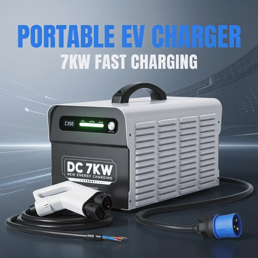 Portable 7Kw DC Charger GBT CCS2 EV ID4 Compatible 220V DC Charging Station for Cars