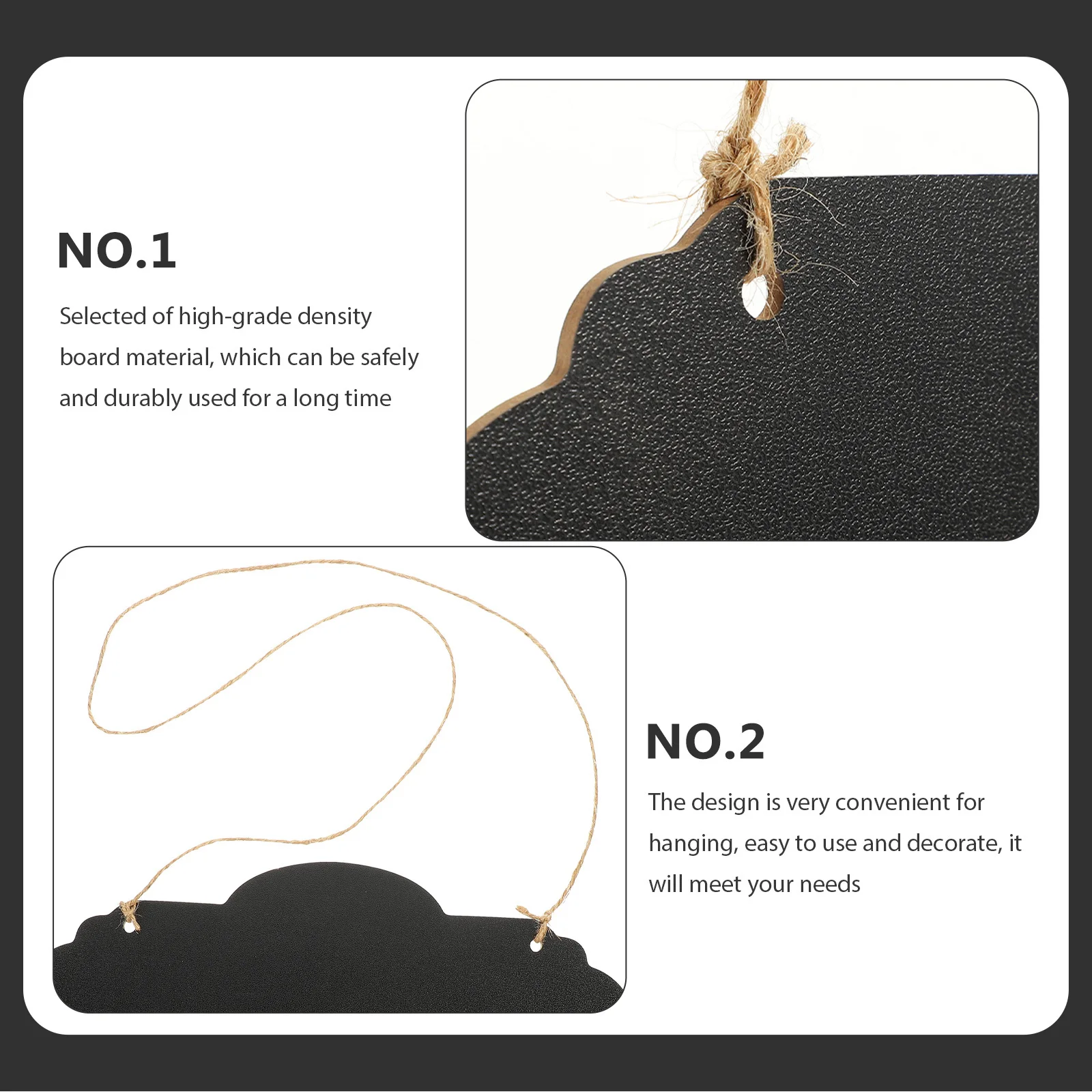 

Double Sided Small Wall Hanging Chalkboard Sign Memo Board Door Message Board Erasable Hanging Blackboard Decorative