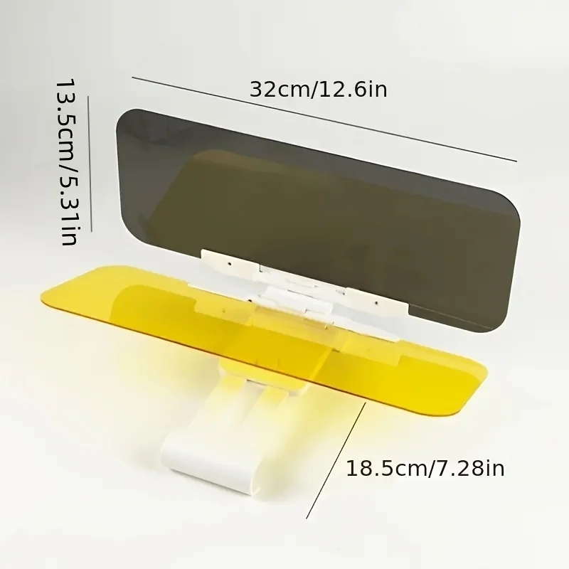 Dual Purpose Car Sun Visor - Day & Night Anti Glare Visor Extender with Night Driving Shield & UV Protection for SUVs, Trucks - view 3