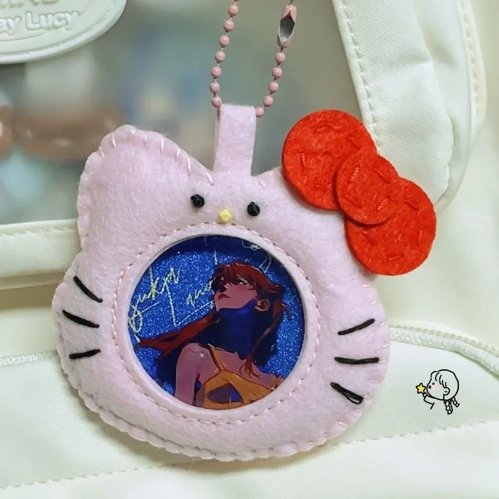 Hello Kitty 58mm Cartoon Kawaii Non Woven Finished Pendant KT Cat Gift for Girlfriend Student Bag Decoration Pendant